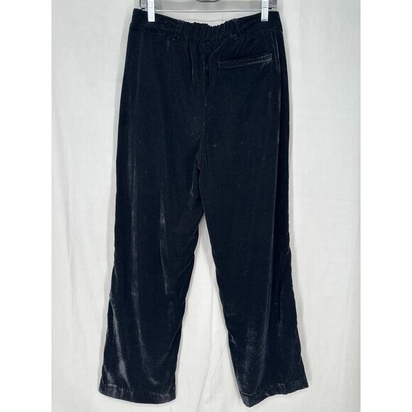 Old Navy Pants Womens Medium Black Velvet Taylor Wide Leg Trousers High Rise - Picture 3 of 8